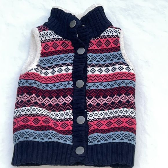 Jillian’s Closet snap button fuzzy lined vest size 6 - Picture 1 of 6
